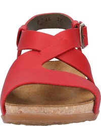 rote flache Sandalen aus Leder von El Naturalista