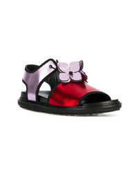 rote flache Sandalen aus Leder von Marni