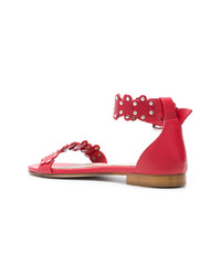 rote flache Sandalen aus Leder von RED Valentino