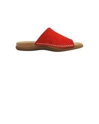 rote flache Sandalen aus Leder von Gabor