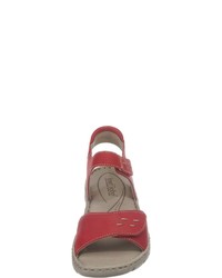 rote flache Sandalen aus Leder von Josef Seibel