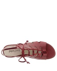 rote flache Sandalen aus Leder von Josef Seibel