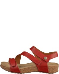 rote flache Sandalen aus Leder von Josef Seibel