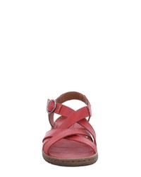 rote flache Sandalen aus Leder von Josef Seibel