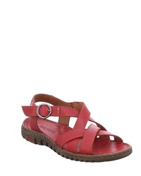 rote flache Sandalen aus Leder von Josef Seibel