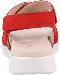 rote flache Sandalen aus Leder von Legero