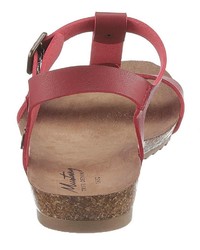 rote flache Sandalen aus Leder von Mustang Shoes