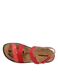 rote flache Sandalen aus Leder von Romika