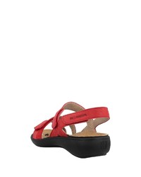 rote flache Sandalen aus Leder von Romika