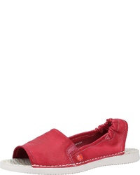 rote flache Sandalen aus Leder von Softinos
