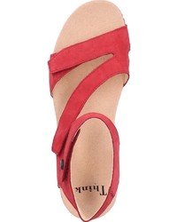 rote flache Sandalen aus Leder von Think!
