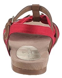 rote flache Sandalen aus Leder von Tom Tailor