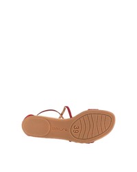 rote flache Sandalen aus Leder von Unisa