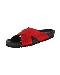 rote flache Sandalen aus Wildleder von Apple of Eden