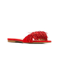 rote flache Sandalen aus Wildleder von Rebecca Minkoff