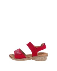 rote flache Sandalen aus Wildleder von Jenny