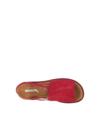 rote flache Sandalen aus Wildleder von Jenny