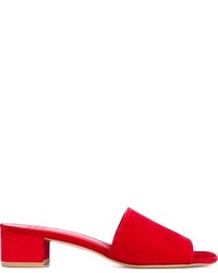 rote flache Sandalen aus Wildleder von Maryam Nassir Zadeh