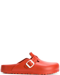 rote flache Sandalen von Birkenstock