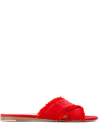 rote flache Sandalen von Gianvito Rossi