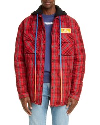rote Flanell Shirtjacke mit Schottenmuster