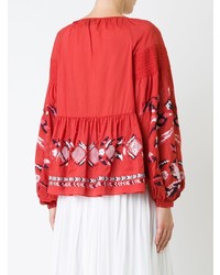 rote Folklore Bluse von Tanya Taylor