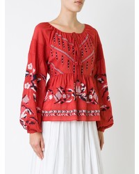 rote Folklore Bluse von Tanya Taylor