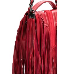 rote Leder Umhängetasche mit Fransen von Andrea Bogosian