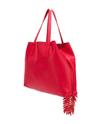 rote Shopper Tasche aus Leder mit Fransen von P.A.R.O.S.H.