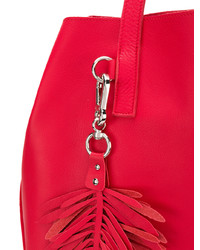 rote Shopper Tasche aus Leder mit Fransen von P.A.R.O.S.H.