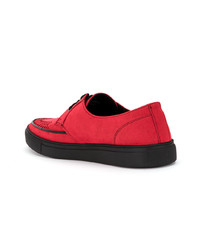 rote geflochtene niedrige Sneakers von Yohji Yamamoto