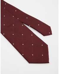 rote gepunktete Krawatte von Asos