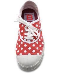 rote gepunktete niedrige Sneakers von Bensimon