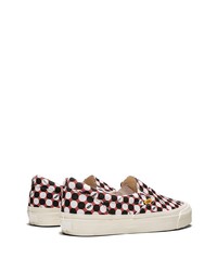 rote gepunktete Slip-On Sneakers aus Segeltuch von Vans