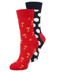 rote gepunktete Socken von Happy Socks