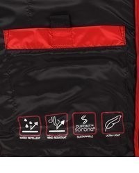 rote gesteppte ärmellose Jacke von Casamoda
