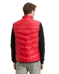 rote gesteppte ärmellose Jacke von Tom Tailor