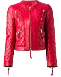 rote gesteppte Bikerjacke