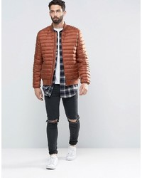 rote gesteppte Bomberjacke von Asos