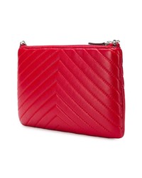 rote gesteppte Leder Clutch von Stella McCartney