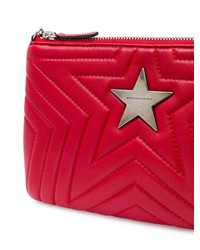 rote gesteppte Leder Clutch von Stella McCartney