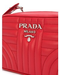 rote gesteppte Leder Umhängetasche von Prada