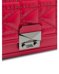 rote gesteppte Leder Umhängetasche von Karl Lagerfeld