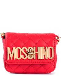 rote gesteppte Leder Umhängetasche von Moschino