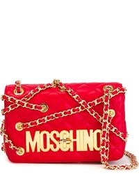 rote gesteppte Leder Umhängetasche von Moschino