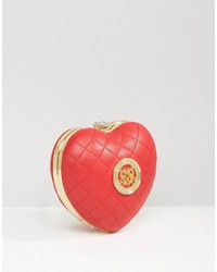 rote gesteppte Leder Umhängetasche von Love Moschino