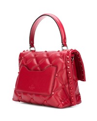 rote gesteppte Satchel-Tasche aus Leder von Valentino