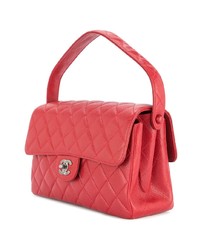 rote gesteppte Satchel-Tasche aus Leder von Chanel Vintage