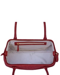 rote gesteppte Shopper Tasche aus Leder von SILVIO TOSSI