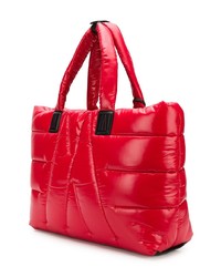 rote gesteppte Shopper Tasche aus Nylon von Moncler